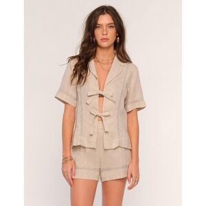 Womens Heartloom Lourdes Top Size Small S Oatmeal